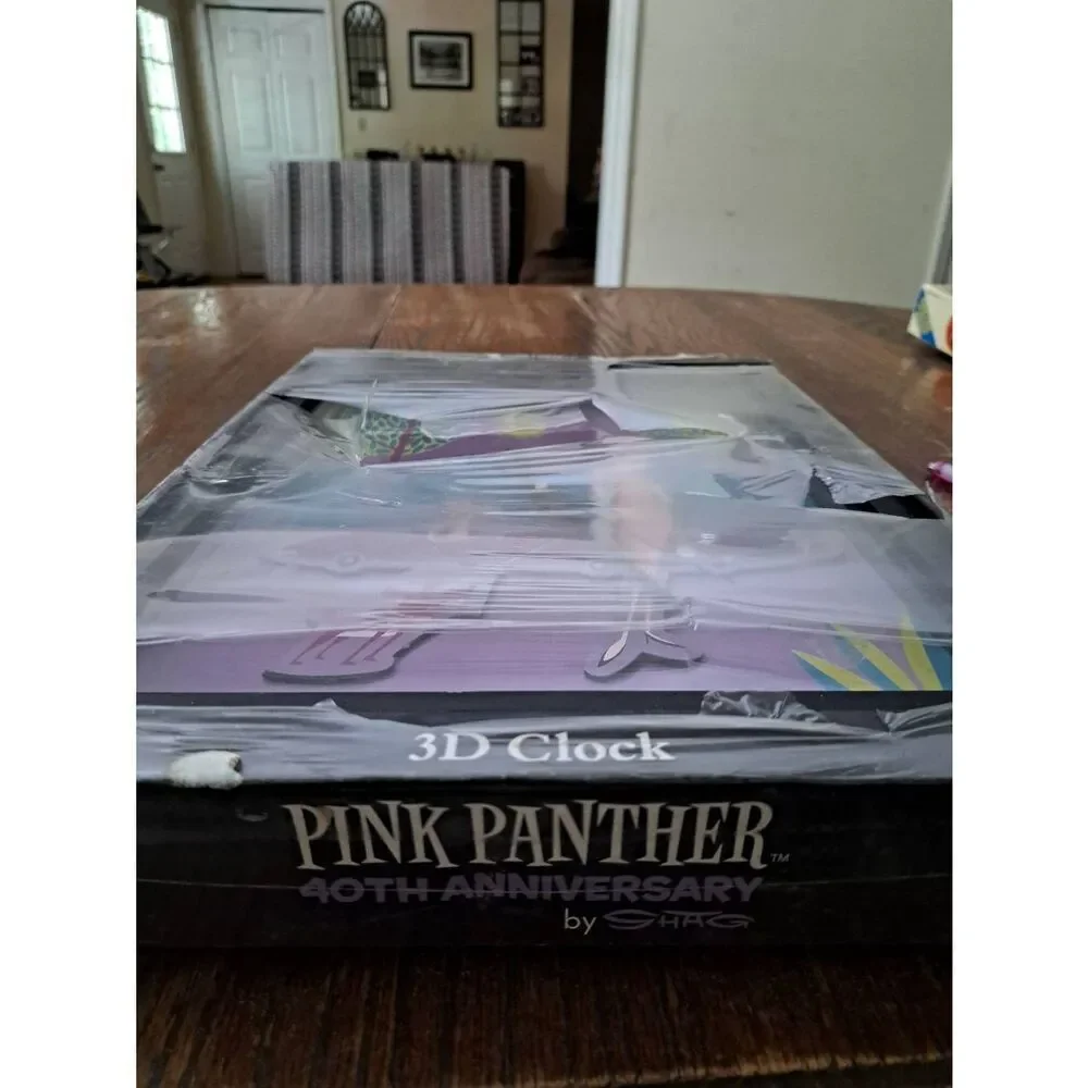 Vintage 2004 Pink Panther 40th Anniversary 3D Clock Shagg NOS Sealed Box Flaws